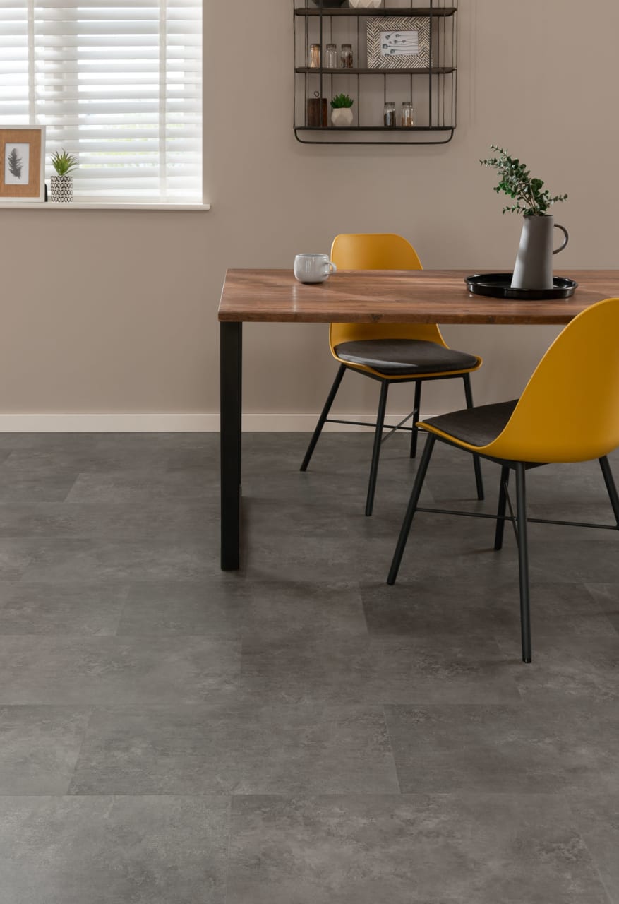 Amtico Click Smart Bay stone-look flooring in a room setting